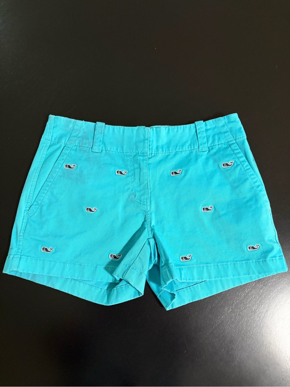 Vineyard Vines Women’s Turquoise Whale Embroidered Shorts Size 0